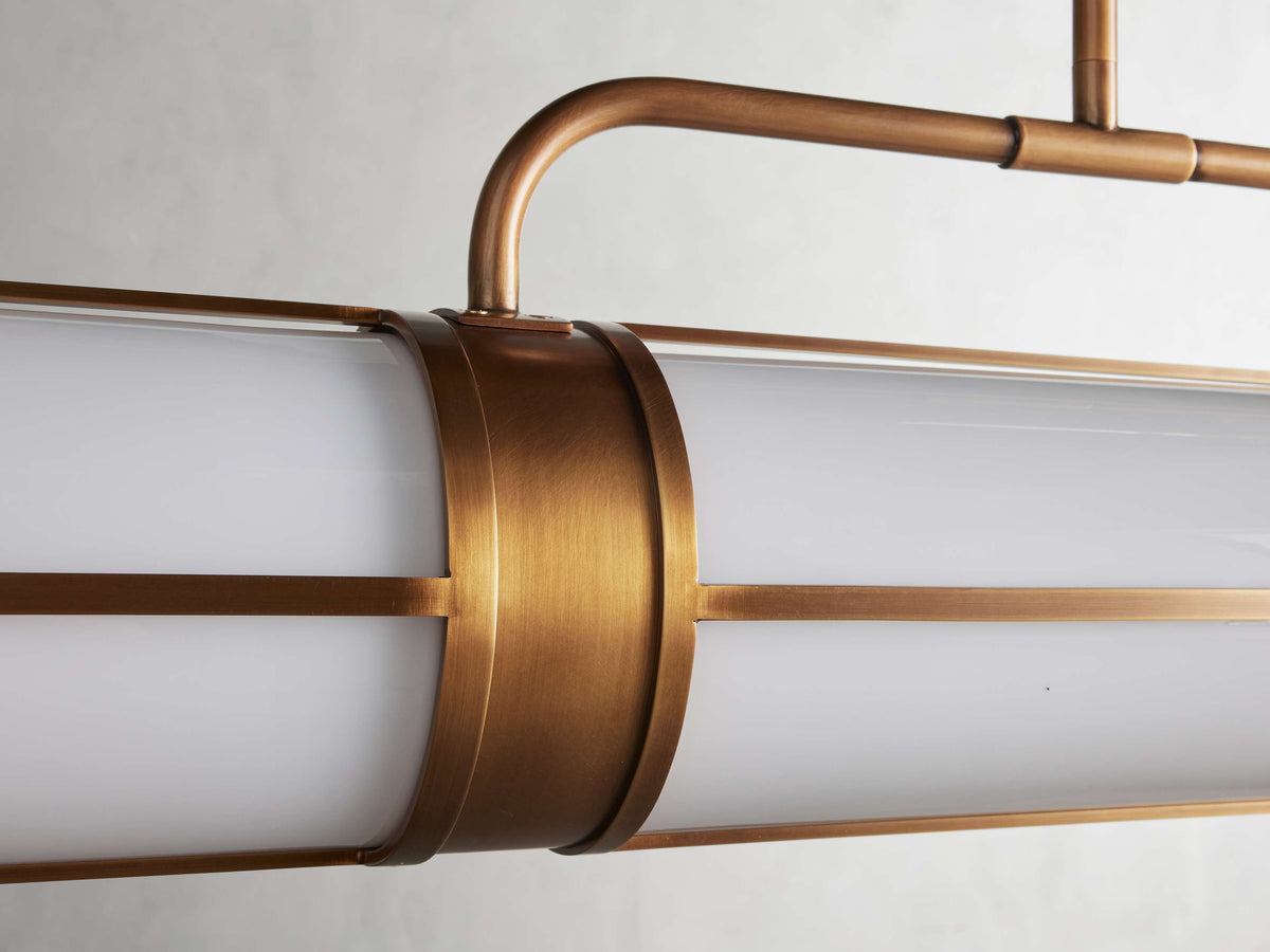 Milk Glass Tube Industrial Chandelier