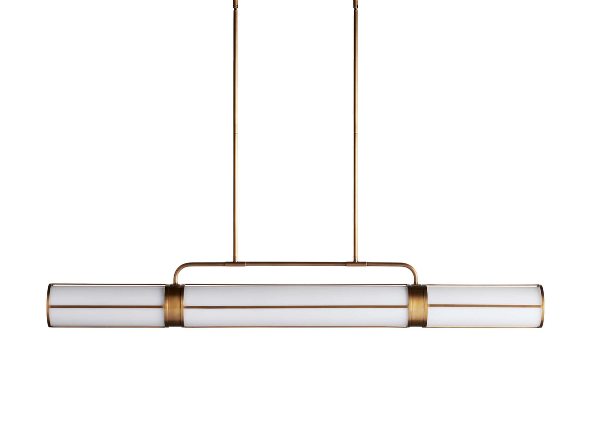 Milk Glass Tube Industrial Chandelier