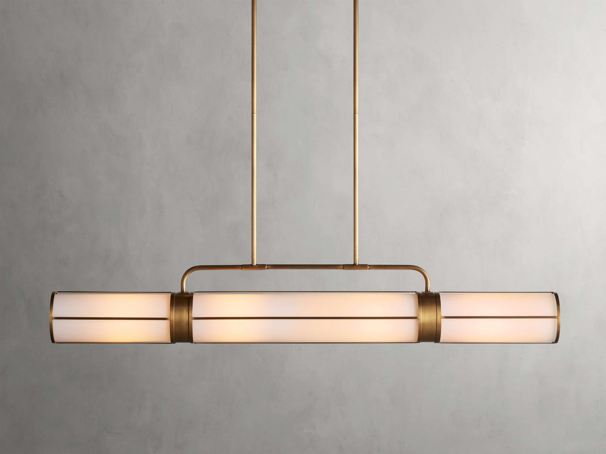 Milk Glass Tube Industrial Chandelier