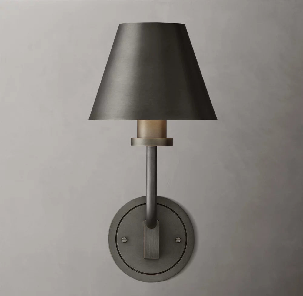 Minimal Iron Cone Shade Sconce