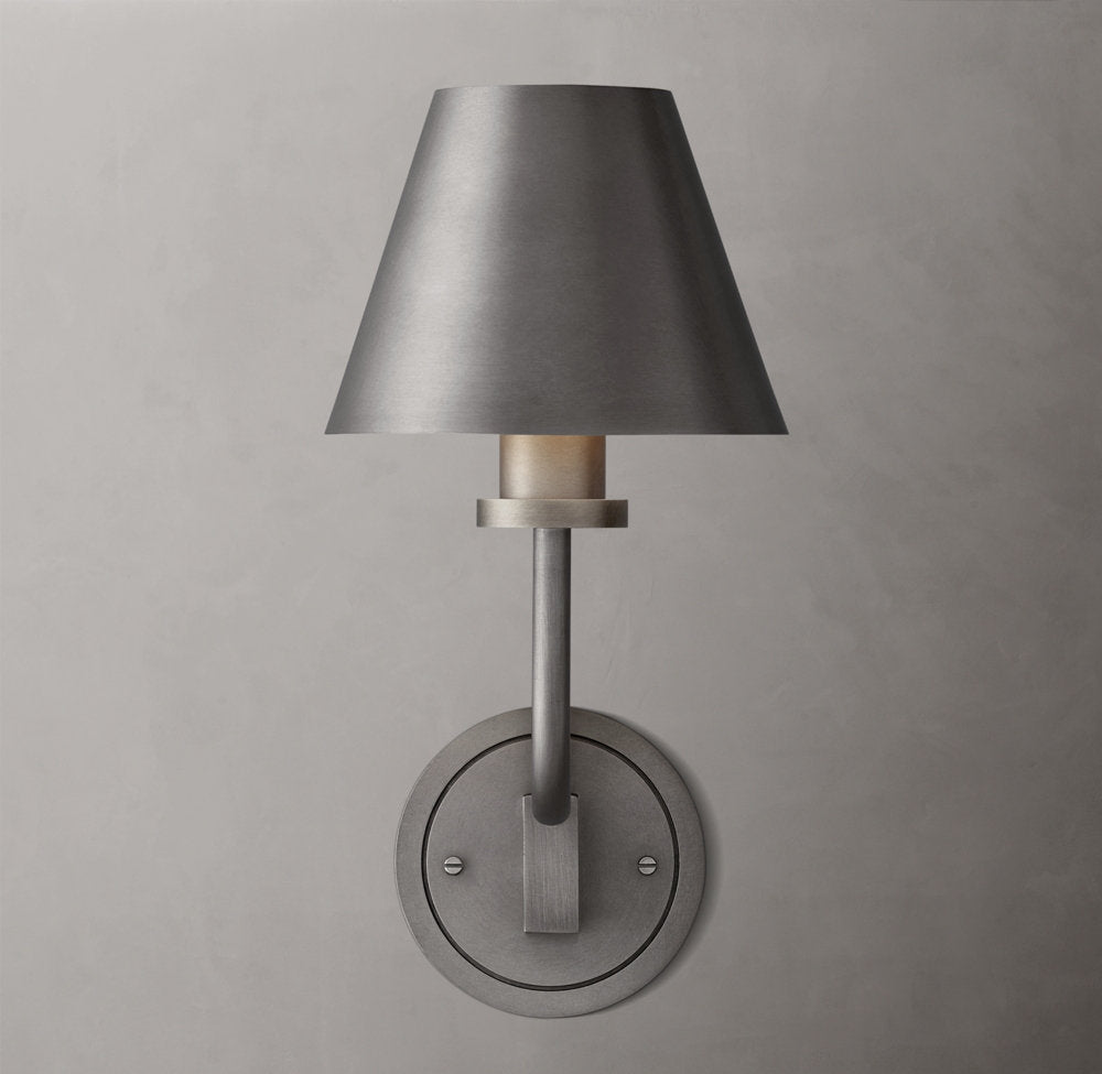 Minimal Iron Cone Shade Sconce
