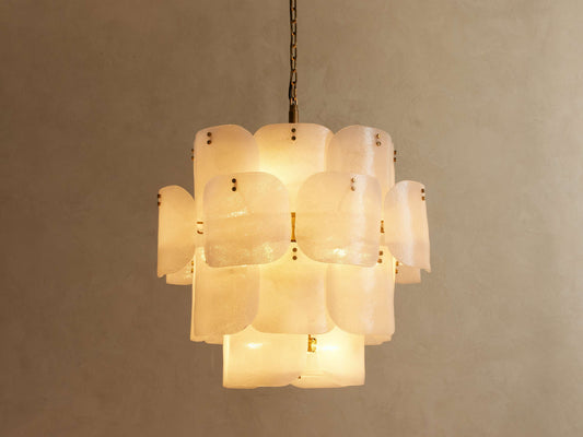 Molten Glass Curved Panel Chandelier