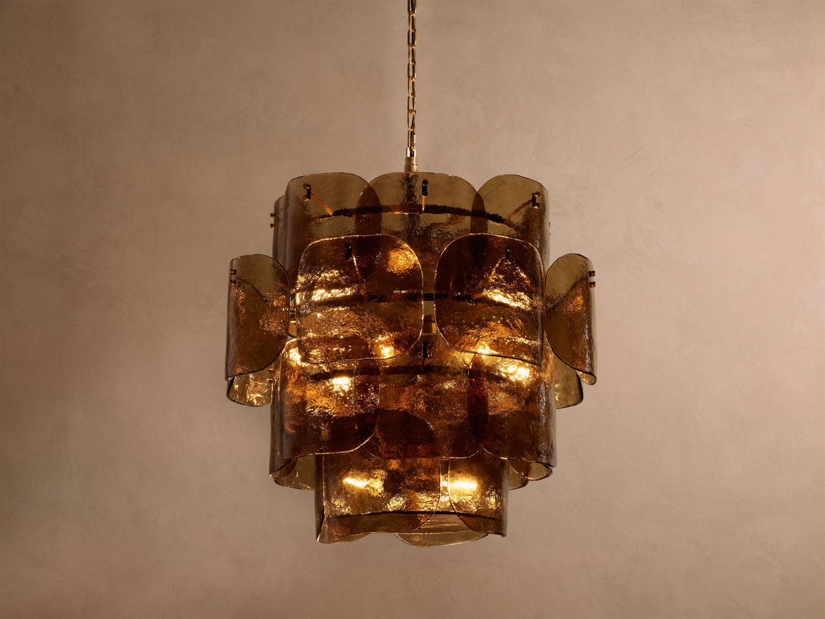 Molten Glass Curved Panel Chandelier