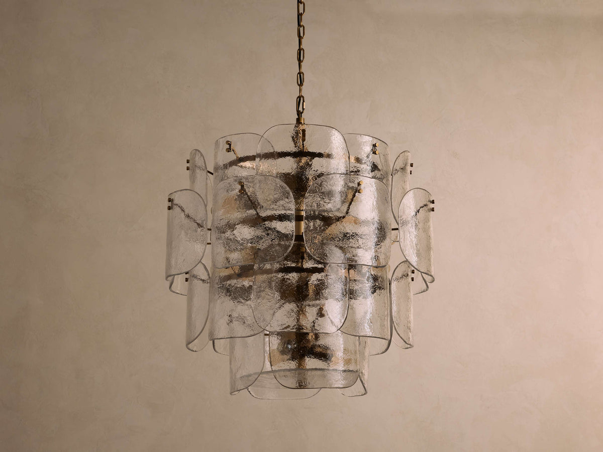 Molten Glass Curved Panel Chandelier
