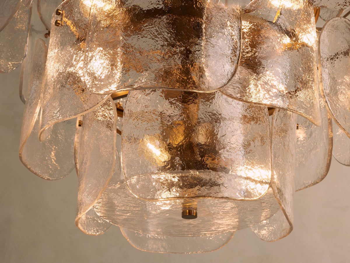 Molten Glass Curved Panel Chandelier