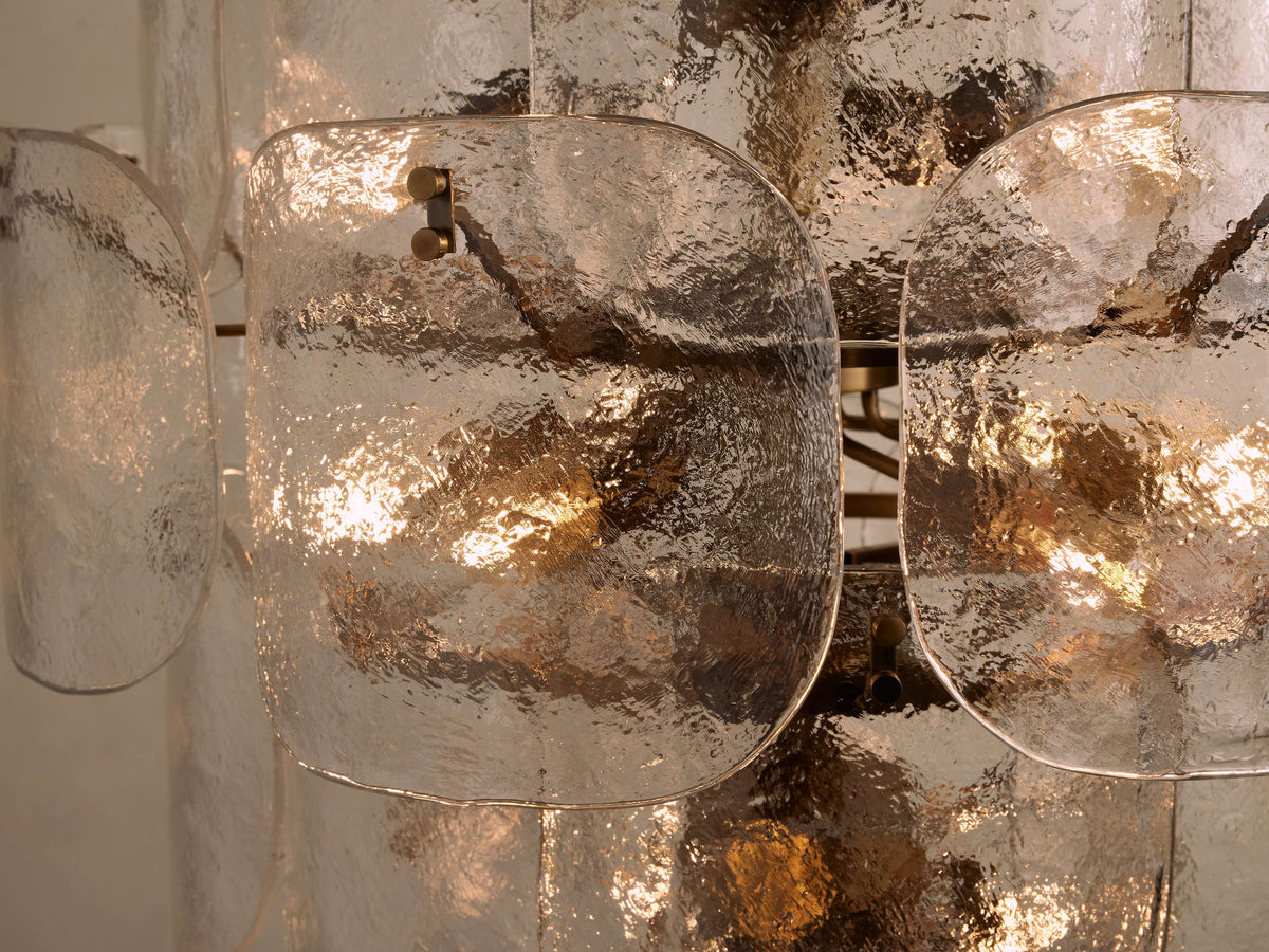 Molten Glass Curved Panel Chandelier
