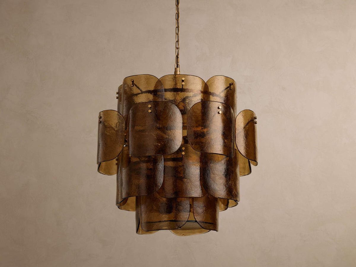 Molten Glass Curved Panel Chandelier