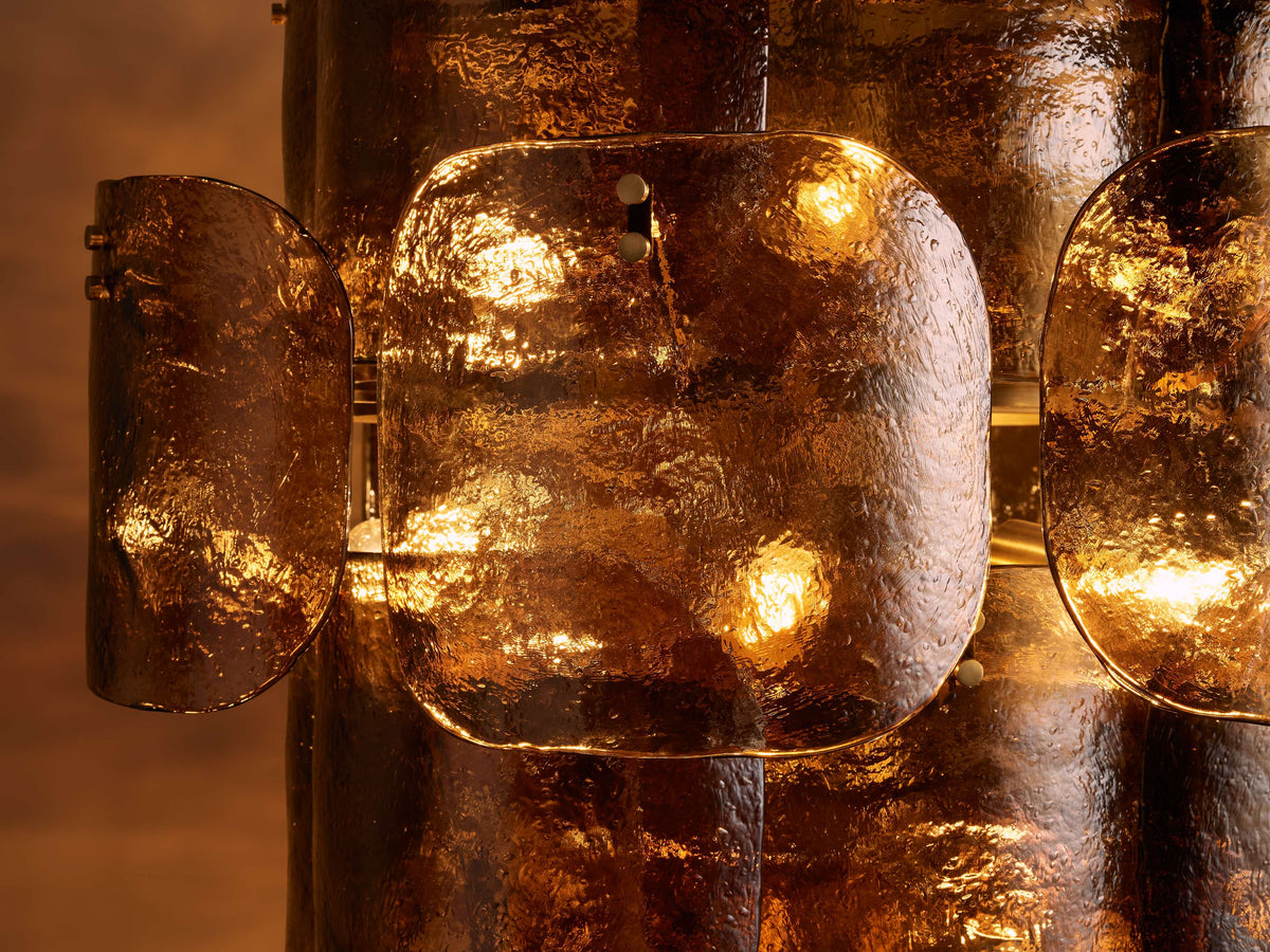 Molten Glass Curved Panel Chandelier