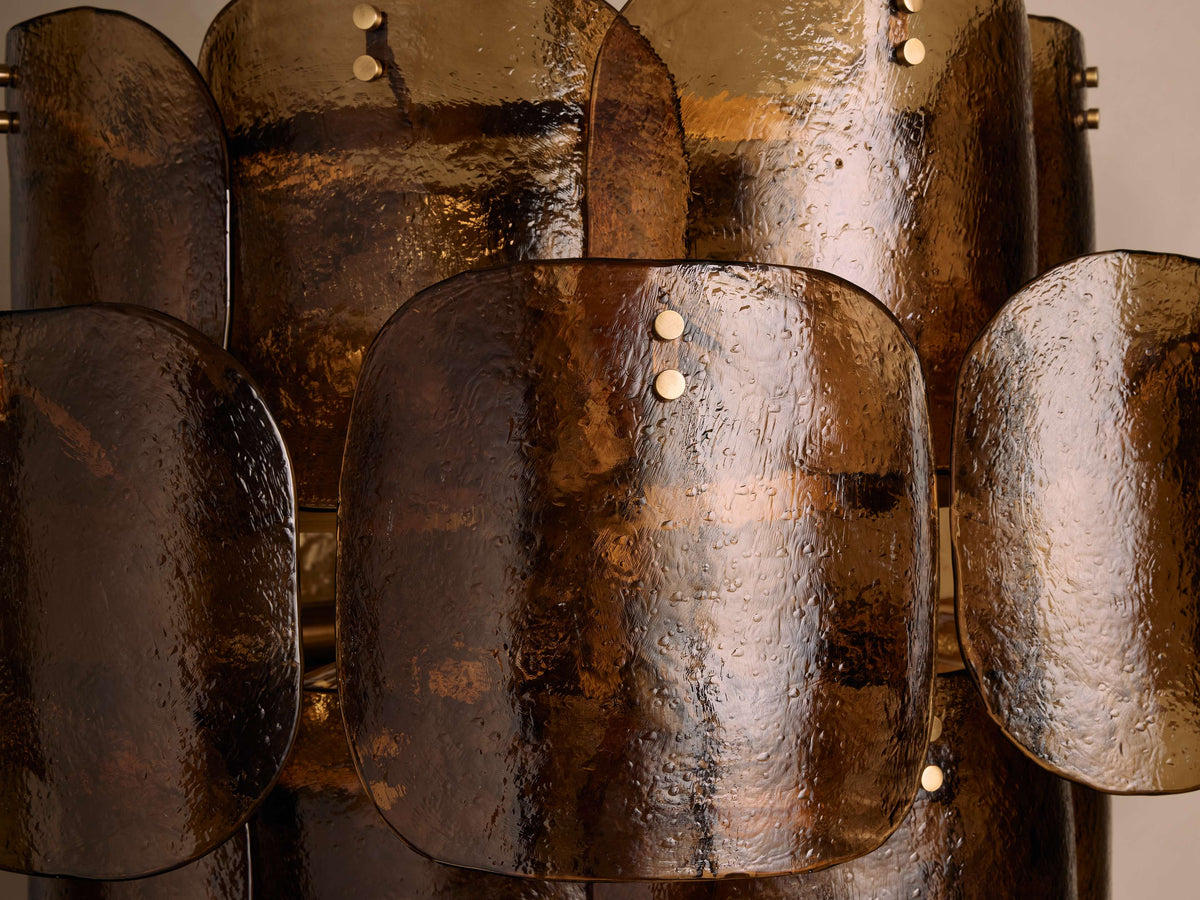 Molten Glass Curved Panel Chandelier