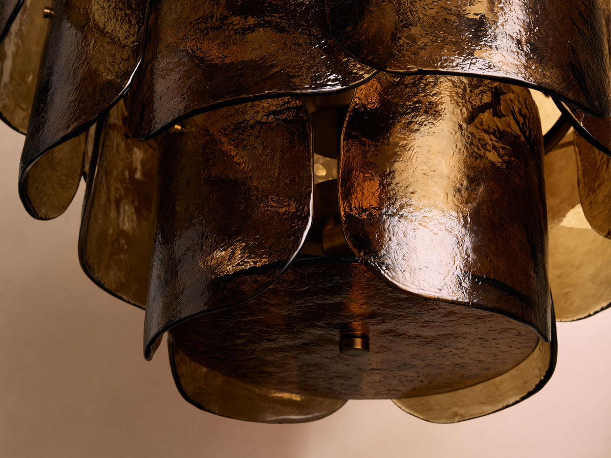 Molten Glass Curved Panel Chandelier