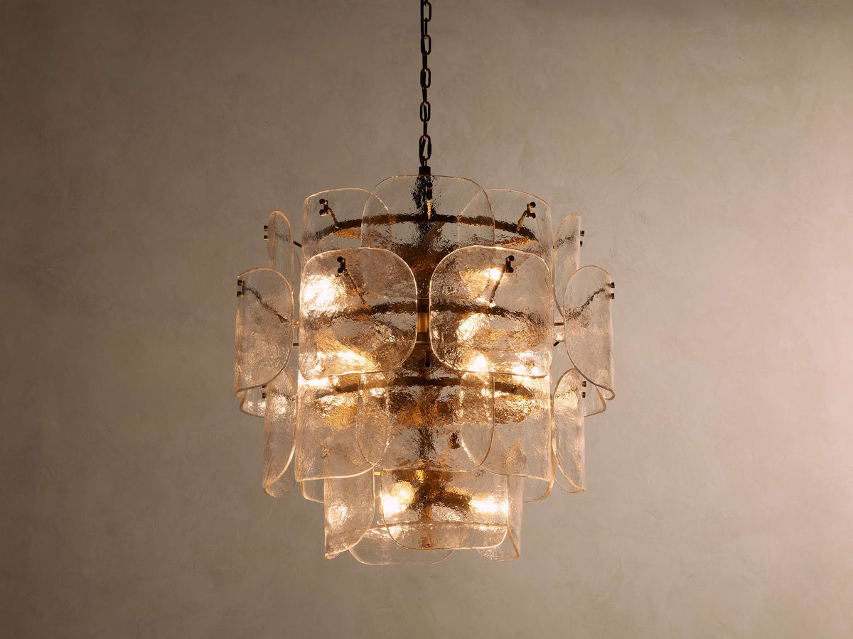 Molten Glass Curved Panel Chandelier