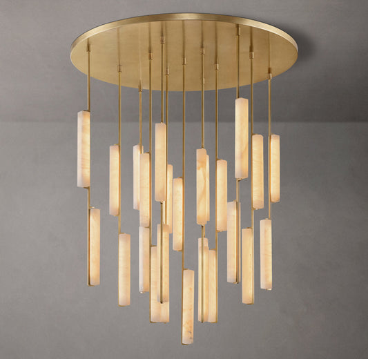 Monumental Alabaster Prism Crown Chandelier