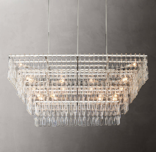 Monumental Linked Crystal Island Chandelier