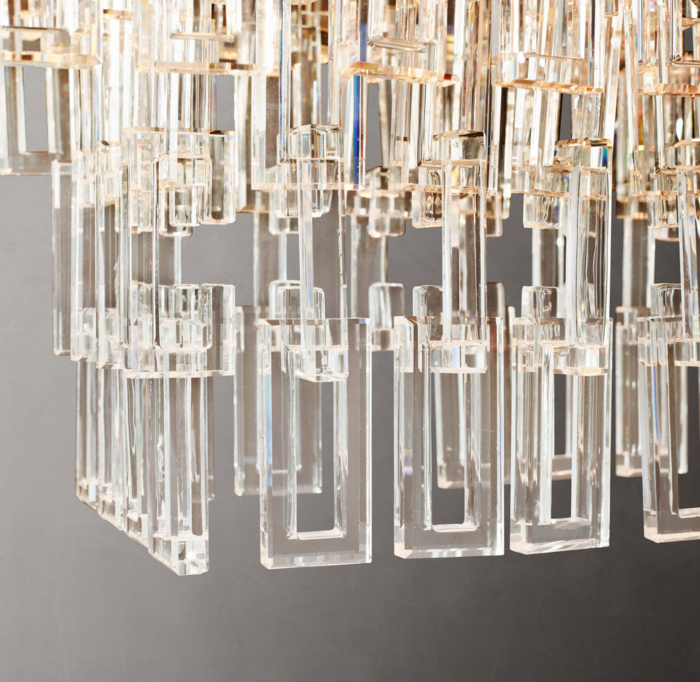 Monumental Linked Crystal Island Chandelier