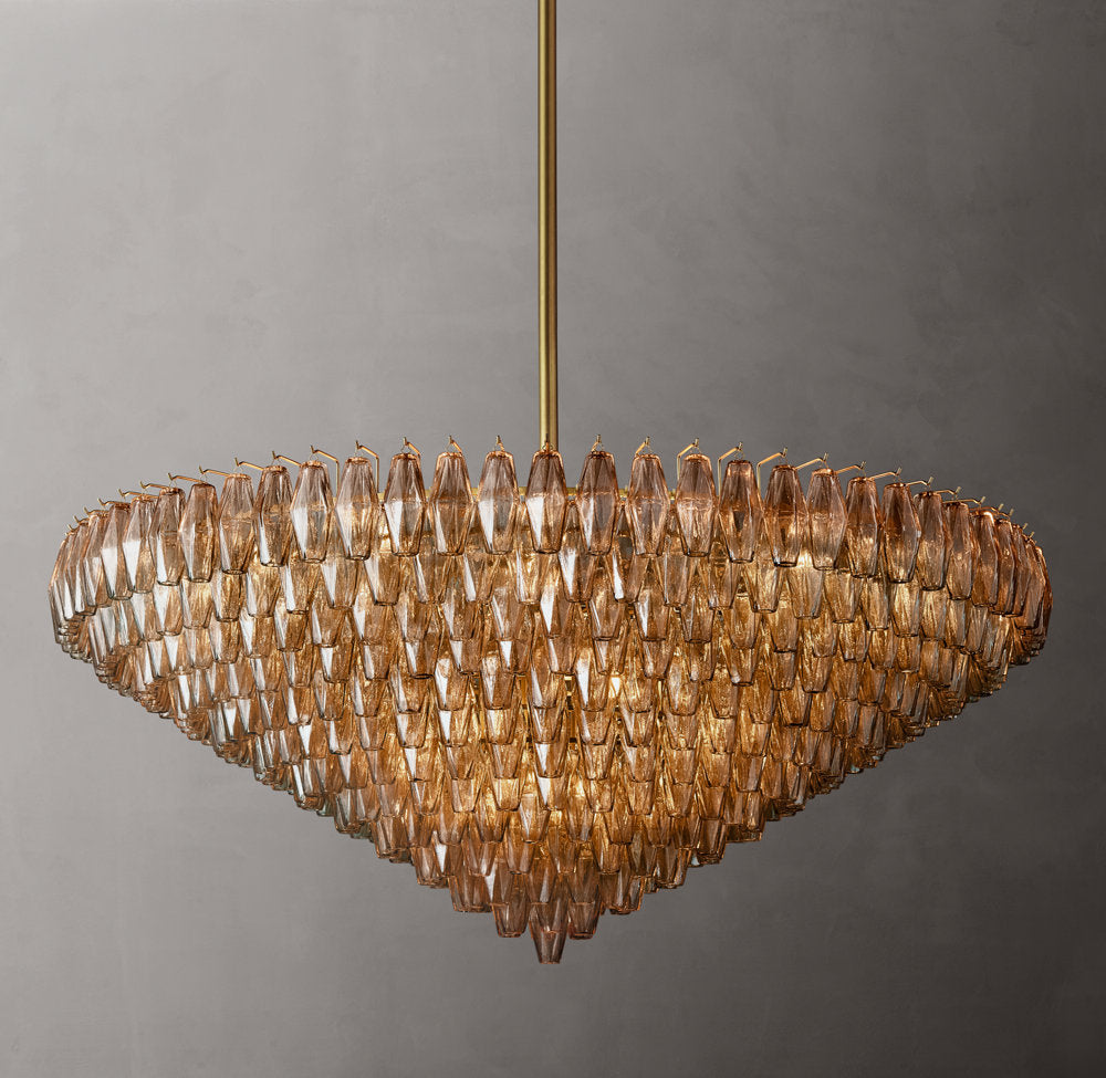 Monumental Smoke Glass Crown Chandelier