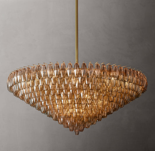 Monumental Smoke Glass Crown Chandelier