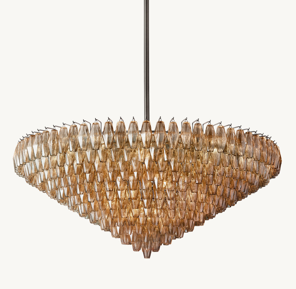 Monumental Smoke Glass Crown Chandelier