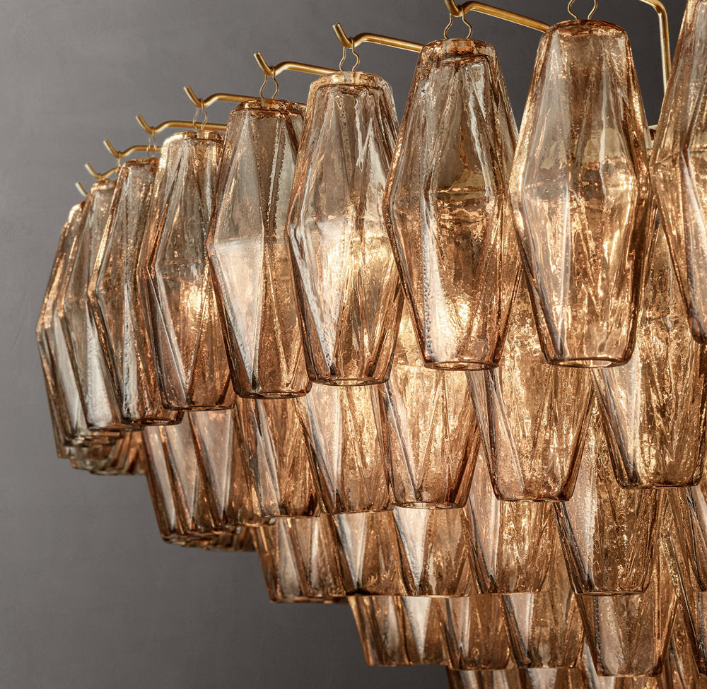 Monumental Smoke Glass Crown Chandelier