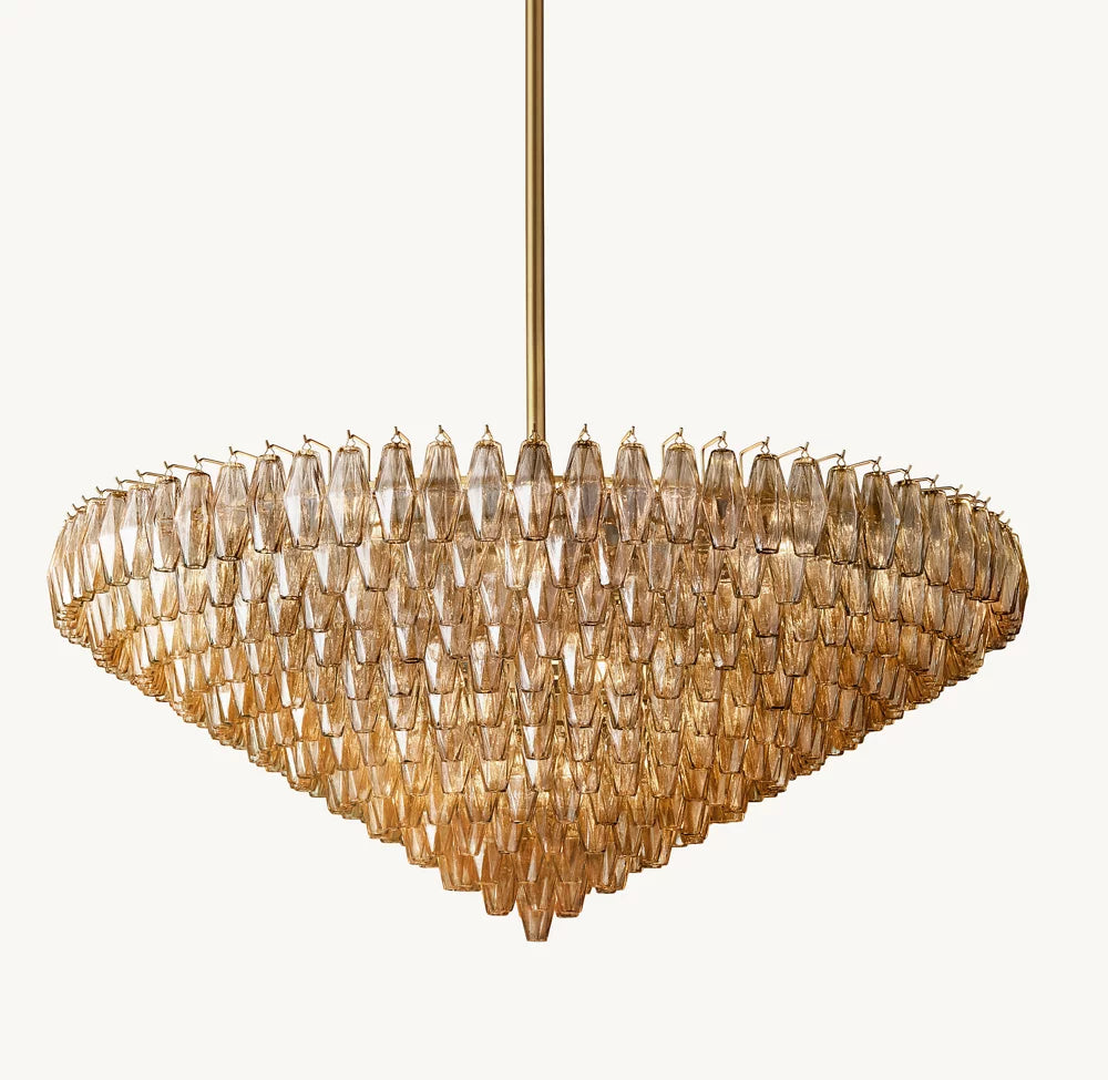Monumental Smoke Glass Crown Chandelier