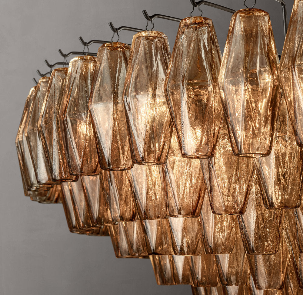 Monumental Smoke Glass Crown Chandelier