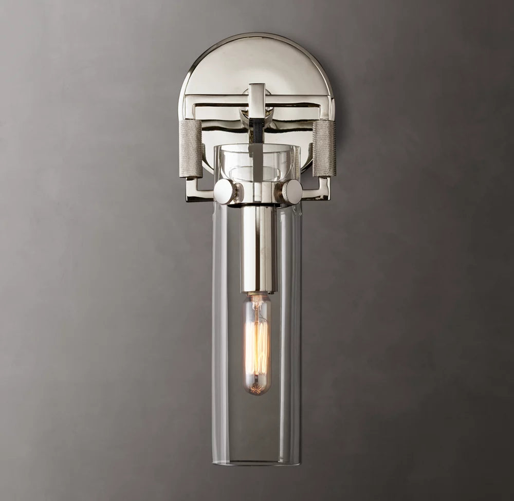 Mouthblown Glass Cylinder Wall Sconce