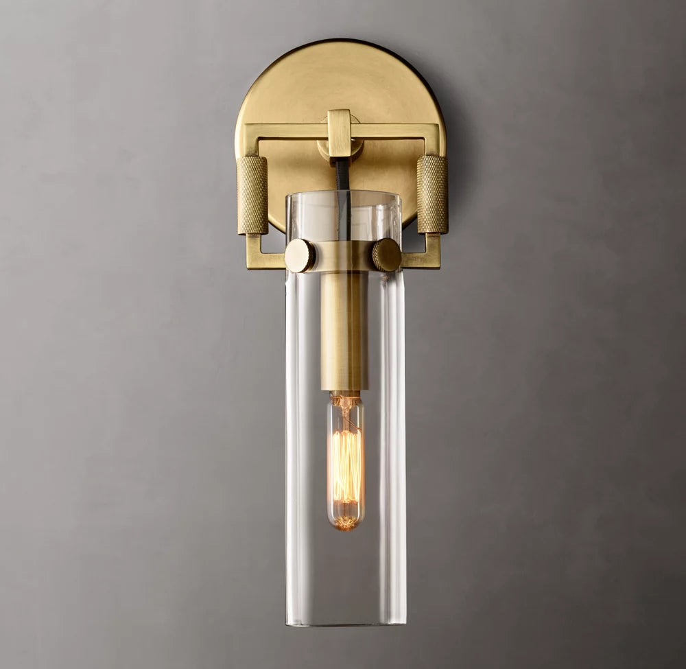 Mouthblown Glass Cylinder Wall Sconce