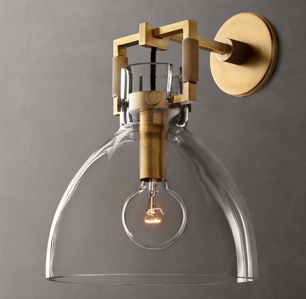 Mouthblown Glass Dome Wall Light