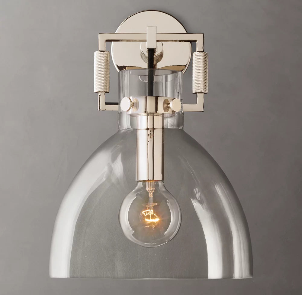 Mouthblown Glass Dome Wall Light