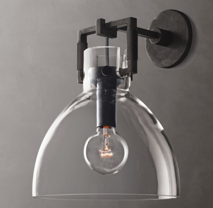 Mouthblown Glass Dome Wall Light
