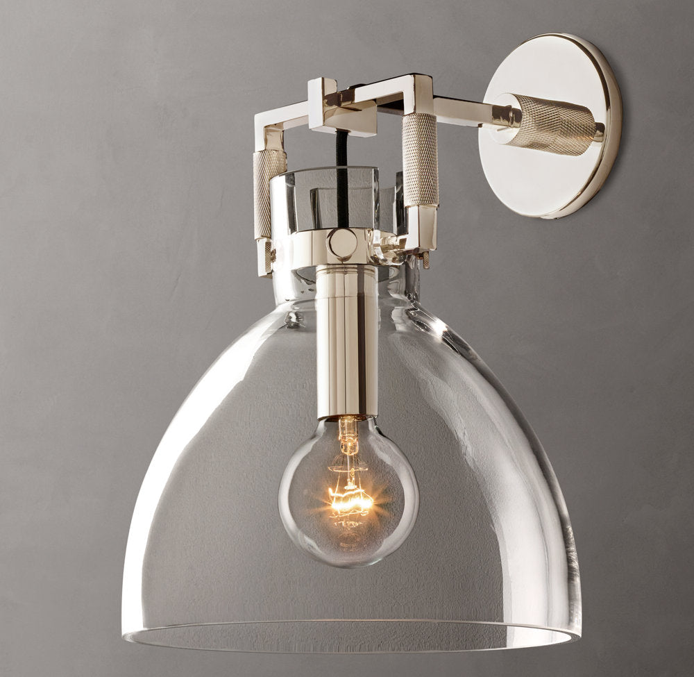Mouthblown Glass Dome Wall Light