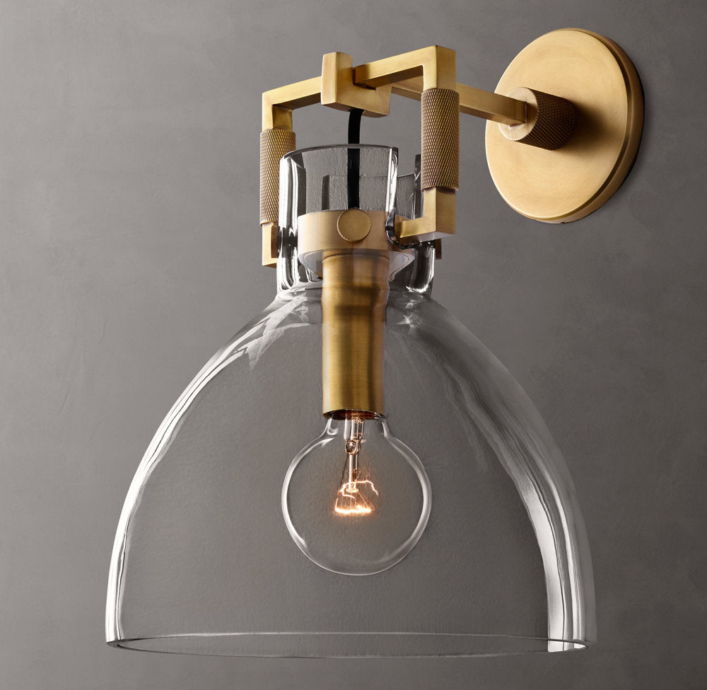 Mouthblown Glass Dome Wall Light