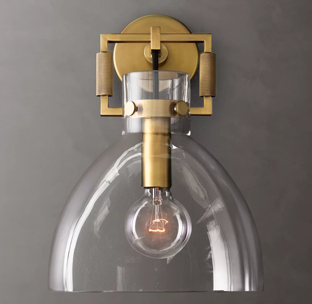 Mouthblown Glass Dome Wall Light