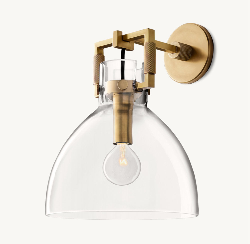 Mouthblown Glass Dome Wall Light
