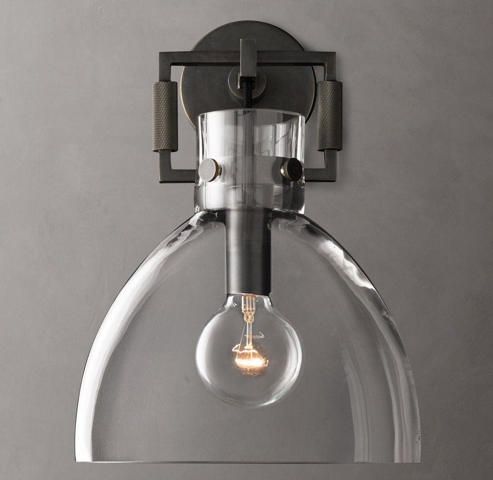 Mouthblown Glass Dome Wall Light