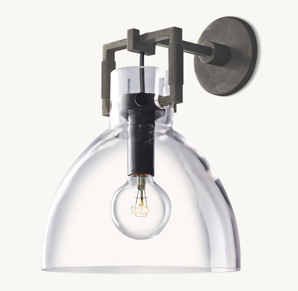 Mouthblown Glass Dome Wall Light