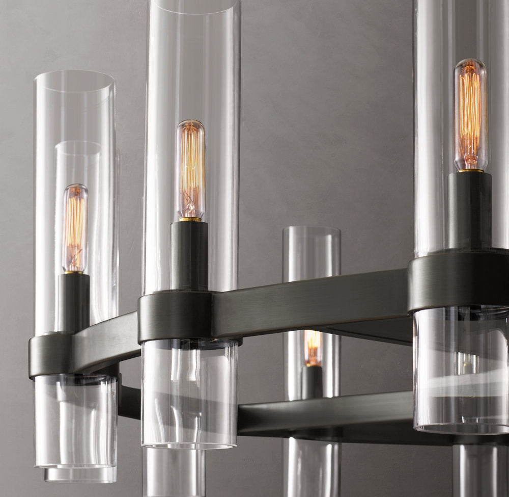 Mouthblown Glass Round Gallery Chandelier