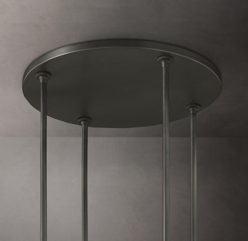 Mouthblown Glass Round Gallery Chandelier