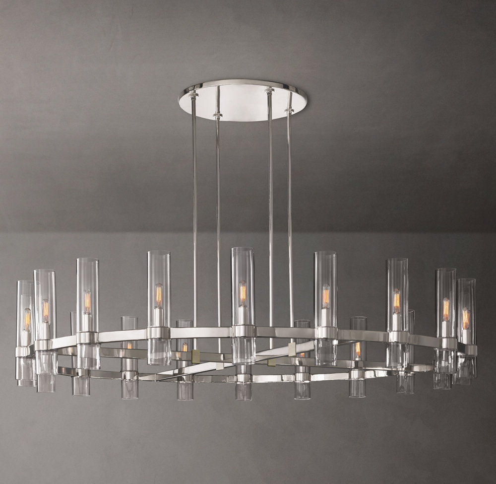Mouthblown Glass Round Gallery Chandelier