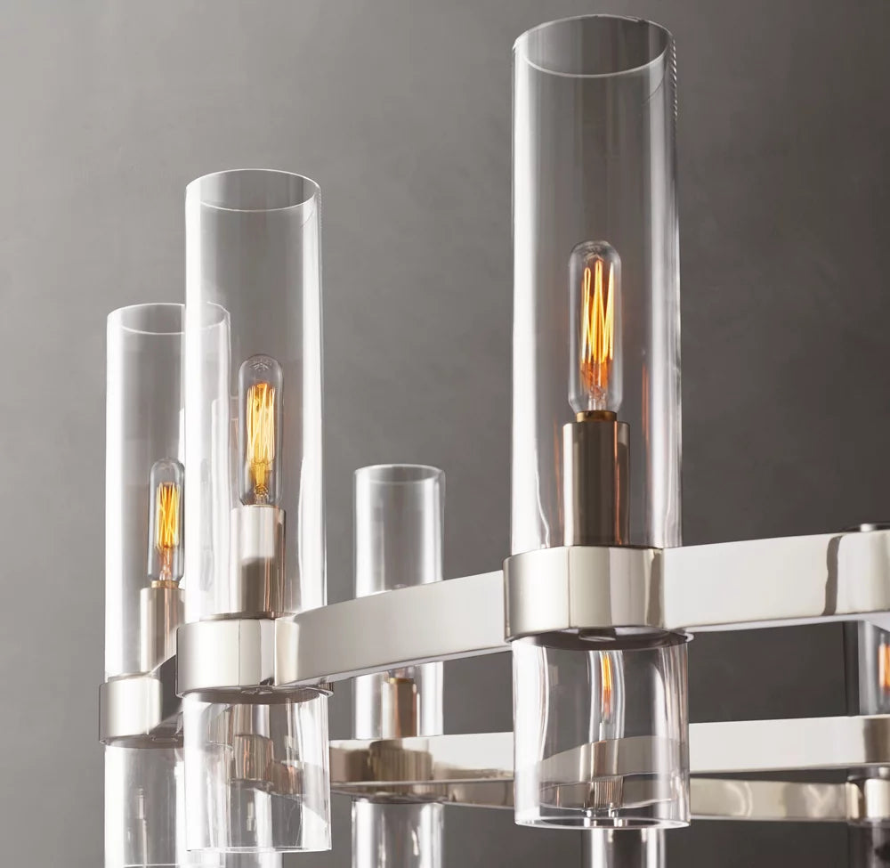 Mouthblown Glass Round Gallery Chandelier