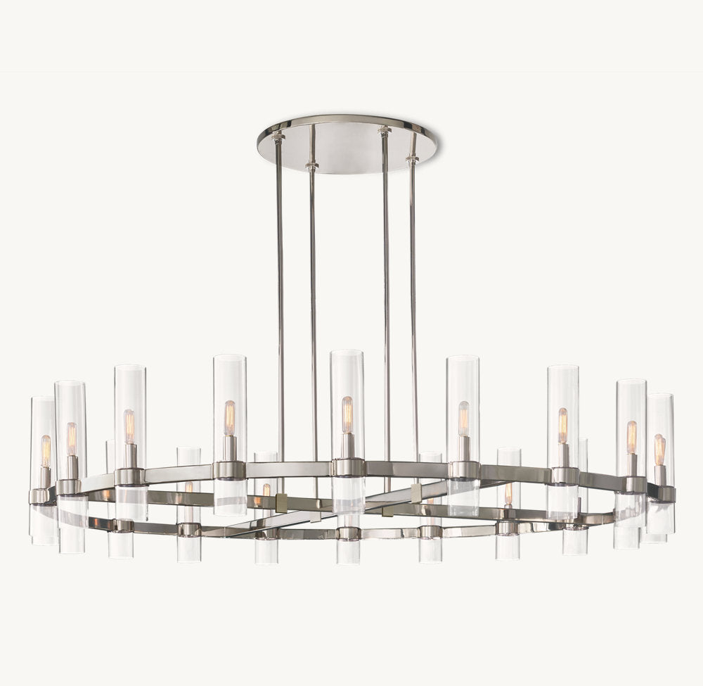 Mouthblown Glass Round Gallery Chandelier
