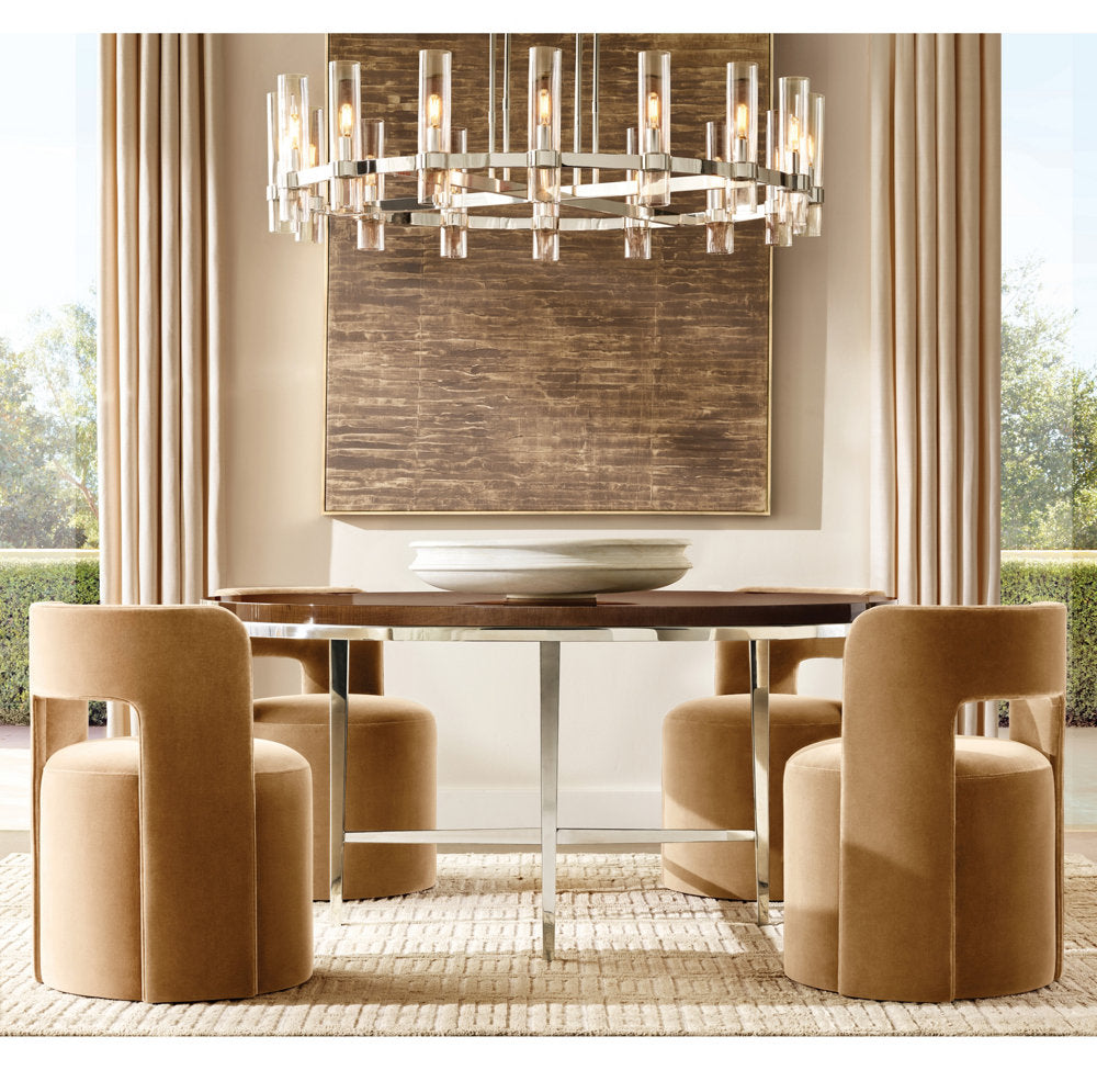 Mouthblown Glass Round Gallery Chandelier