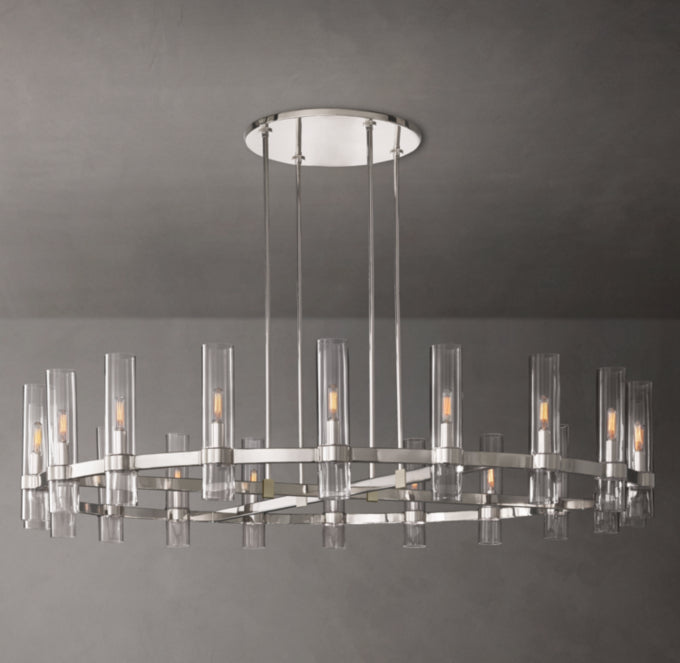 Mouthblown Glass Round Gallery Chandelier