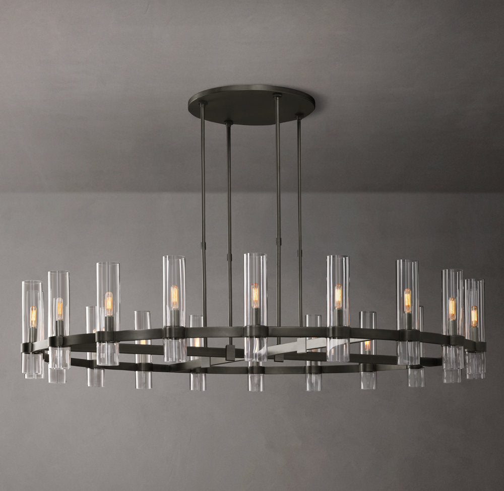 Mouthblown Glass Round Gallery Chandelier