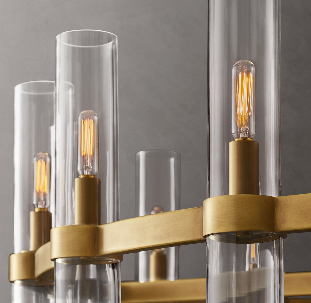 Mouthblown Glass Round Gallery Chandelier