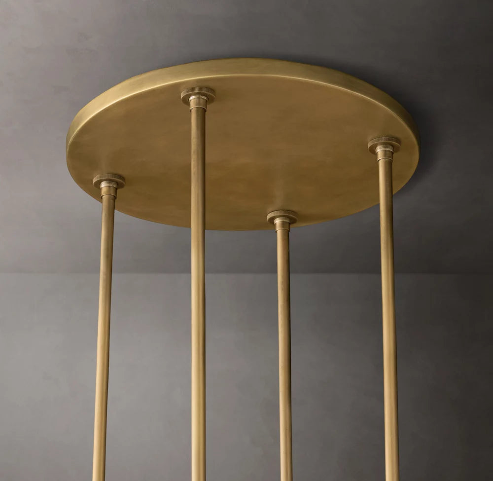 Mouthblown Glass Round Gallery Chandelier