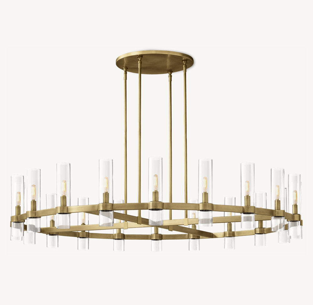 Mouthblown Glass Round Gallery Chandelier