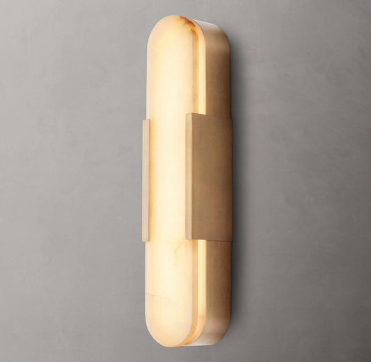 Natural Alabaster Brass Linear Sconce