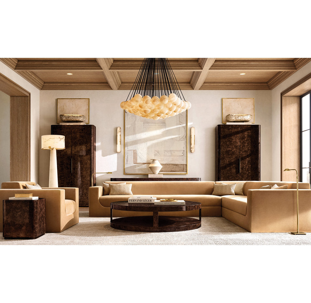 Natural Alabaster Brass Linear Sconce