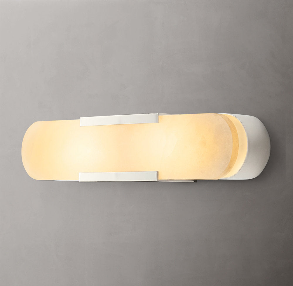 Natural Alabaster Brass Linear Sconce