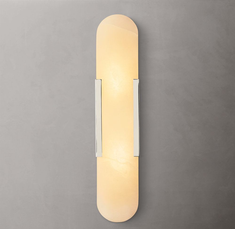 Natural Alabaster Brass Linear Sconce